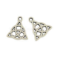 Tibetan Style Trinity Knot/Triquetra, Irish Alloy Pendants, Cadmium Free & Lead Free, Antique Silver, 16.5x14.5x2mm, Hole: 2mm(TIBEP-16269-AS-RS)