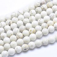 Natural Magnesite Beads Strands, Round, 8~8.5mm, Hole: 1mm, about 50pcs/strand, about 15 inch(TURQ-G148-09-8mm)