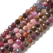 Natural Red Corundum/Ruby and Sapphire Beads Strands, Faceted, Round, 3mm, Hole: 0.5mm, about 118pcs/strand, 15.55''(39.5cm)(G-I341-10B)