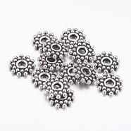 Gear Tibetan Silver Spacer Beads, Lead Free & Nickel Free & Cadmium Free, Antique Silver, about 9mm in diameter, Hole: 2.5mm(AA119-NF)