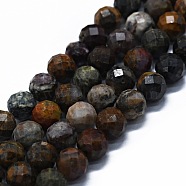 Natural Pietersite Beads Strands, Faceted(64 Facets), Round, 6mm, Hole: 0.8mm, about 62~67pcs/strand, 15.16~15.55 inch(38.5~39.5cm)(G-G927-16)