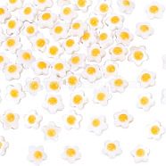 Natural White Shell Beads Strands, Double Sides with Enamel, Flower, Orange, 6~7x6.5~7x4mm, Hole: 0.7mm, about 61~63pcs/strand, 14.76 inch~15.16 inch(37.5~38.5cm), 1 strand/box(SHEL-OC0001-02)
