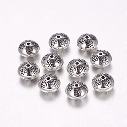CCB Plastic Beads, Rondelle, Antique Silver, 10x7mm, Hole: 1mm(CCB-F006-49AS)