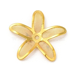 Brass Bead Cap, with Iron Finding, Etched Metal Embellishments, Flower, Golden, 24.5x25.5x3mm, Hole: 1.5mm(KKC-A001-05G)