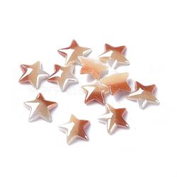 Opaque Glass Cabochons, Stripe Pattern, Star, Colorful, 7x8x2mm(GGLA-S038-09A-8mm)