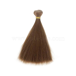Plastic Long Straight Hairstyle Doll Wig Hair, for DIY Girl BJD Makings Accessories, Saddle Brown, 5.91 inch(15cm)(DOLL-PW0001-033-36)