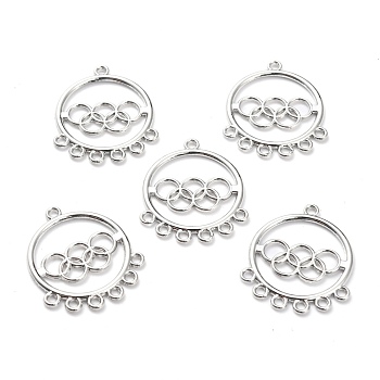 Alloy Chandelier Component Links, Oval, Platinum, 30x16x1.5mm, Hole: 1.9mm