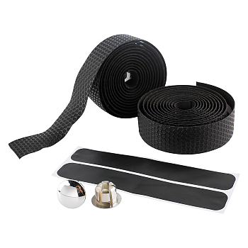 High Density Synthetic Sponge Non-slip Band, with Stickers, Plastic Plug, Bicycle Accessories, Black, 29x3mm, 2m/roll, 2rolls/set