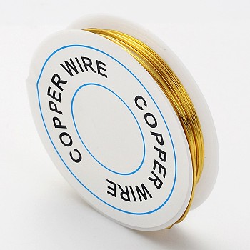 Round Craft Copper Wire, Nickel Free, Golden, 18 Gauge, 1mm, about 8.2 Feet(2.5m)/roll