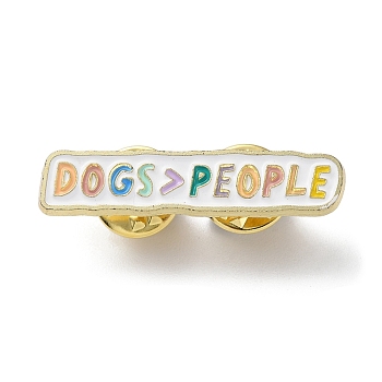 Word Dogs>People Enamel Pins, Golden Zinc Alloy Brooch for Women, Colorful, 8.5x37x1.5mm