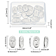 DICOSMETIC 16Pcs 2 Style Oval with Moon & Star 304 Stainless Steel Cabochons(STAS-DC0002-66)-3