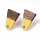 Accessoires de boucles d'oreilles en résine et bois de noyer(MAK-N032-001A-B02)-2