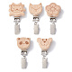 Iron ID Card Clips with Wood Animal(JEWB-BR00127)-1