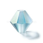 Preciosa&reg Crystal Beads, Czech Crystal, Bicone(451 69 302 Rondelle), 60001 20019 Silver Aquamarine AB Matt, 3mm(Y-PRC-BA3-60001-20019)