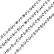 304 Stainless Steel Ball Beaded Chains, Soldered, Decorative Chain, Stainless Steel Color, 2.5mm(CHS-K002-11)
