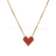 Stainless Steel Heart Pendant Necklaces, Real 18K Gold Plated, 15.75 inch(40cm)(YH3066)
