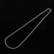 304 Stainless Steel Venetian Chain Necklaces, with Lobster Clasps, Stainless Steel Color, 20.4 inch(51.8cm)(STAS-S029-08)