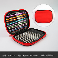 DIY Knitting Needles Sets, Inlcuding Stainless Steel & Aluminum Alloy Hook Needles, Red, 125~145x0.6~6.5mm, 22pcs/set(WG36405-04)