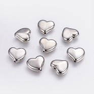 CCB Plastic Beads, Heart, Platinum, 21.5x23.5x9mm, Hole: 2.5mm(CCB-G006-062P)