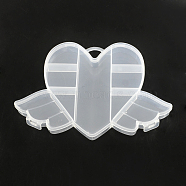 Flying Heart Plastic Bead Storage Containers, 9 Compartments, Clear, 12x17.5x2cm(CON-Q023-11)