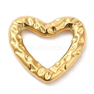 Ion Plating(IP) 304 Stainless Steel Linking Rings, Hammered, Heart, Golden, 20x22x3mm, Inner Diameter: 9.5x14mm(STAS-A085-08G)