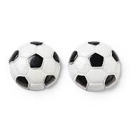 Opaque Resin Decoden Cabochons, Sport Ball, White, Football, 24~25x7~8mm(RESI-A034-03E)