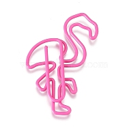 Flamingo Shape Iron Paperclips, Cute Paper Clips, Funny Bookmark Marking Clips, Pink, 41x26x3mm(TOOL-L008-015A)