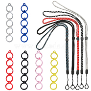 5Pcs 5 Colors Polyester Neck Strap, Anti-Lost Vape Pen Lanyard Strap, with Platic Stopper, Silicone Rings and 36Pcs 6 Colors Silicone Pendants, Mixed Color(DIY-GF0008-27)
