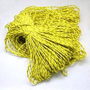 7 Inner Cores Polyester & Spandex Cord Ropes, for Rope Bracelets Making, Yellow, 4mm, about 109.36 yards(100m)/bundle, 420~500g/bundle(RCP-R006-042)