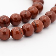 Natural Gemstone Round Bead Strands, Red Jasper, 6mm, Hole: 1mm, about 68pcs/strand, 15.7 inch(G-J302-08-6mm)