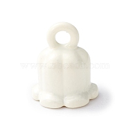 Spray Painted Alloy Charms, Lily of the Valley Charm, White, 9x7.5mm, Hole: 1.6mm(FIND-C021-01G)