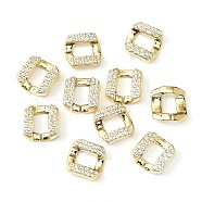 Acrylic Rhinestone Link Rings, Quick Link Connector, Square, for Jewelry Curb Chain Making, Crystal, 24x25x3mm(FIND-CJC0003-31)