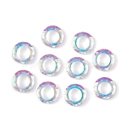 Electroplate Glass Linking Rings, Crystal Cosmic Ring, Prism Ring, Faceted, Back Plated, Round Ring, WhiteSmoke, 14x3.5~4mm, Inner Diameter: 8.3mm(GLAA-A008-04A-03)