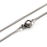 304 Stainless Steel Twisted Link Chain Necklaces, Stainless Steel Color, 15.7 inch(39.9cm), 1.5mm(STAS-M174-030P)