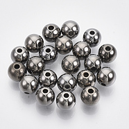 CCB Plastic Beads, for DIY Jewelry Making, Round, Gunmetal, 8x7mm, Hole: 1.6mm, about 1900pcs/500g.(CCB-N003-28C-G)