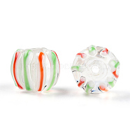 Handmade Bumpy Lampwork Beads, Round, Light Green, 10~12x9~10mm, Hole: 1.6mm(LAMP-N029-020-B01)