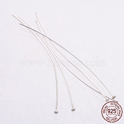 925 Sterling Silver Flat Head Pins, Silver, 49~50x0.5mm, Head: 1.5mm, about 166pcs/20g(STER-K017-50mm-S)