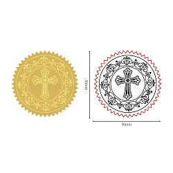 Self Adhesive Gold Foil Embossed Stickers, Medal Decoration Sticker, Flower Pattern, 5x5cm(DIY-WH0211-095)