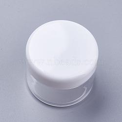 20G PS Plastic Portable Facial Cream Jar, Empty Refillable Cosmetic Containers, with Screw Lid, White, 3.7x3.1cm, Capacity: 20g(MRMJ-WH0011-J01)