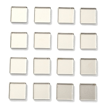 Empty Tinplate Palette Pans, Eyeshadow Palettes, for Cosmetic Palettes, Square, Platinum, 25x25x3.5mm