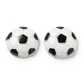 Opaque Resin Decoden Cabochons, Sport Ball, White, Football, 24~25x7~8mm