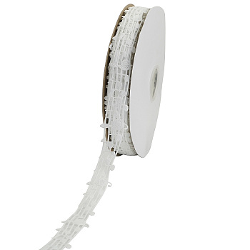 Polyester Grosgrain Ribbons, Hollow, Musical Note Pattern, White, 1-1/8"(28mm), about 100yards/roll(91.4m/roll)