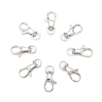 Polished 316 Stainless Steel Large Lobster Claw Swivel Clasps, Swivel Snap Hooks, Stainless Steel Color, 35x17x4.5mm, Hole: 6x8mm