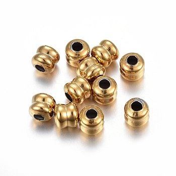 304 Stainless Steel Beads, Column, Golden, 5x5mm, Hole: 2mm