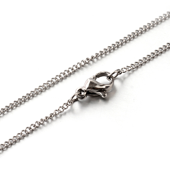 304 Stainless Steel Twisted Link Chain Necklaces, Stainless Steel Color, 15.7 inch(39.9cm), 1.5mm