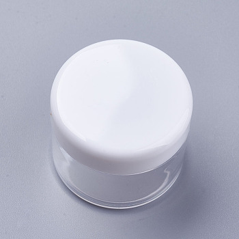 20G PS Plastic Portable Facial Cream Jar, Empty Refillable Cosmetic Containers, with Screw Lid, White, 3.7x3.1cm, Capacity: 20g