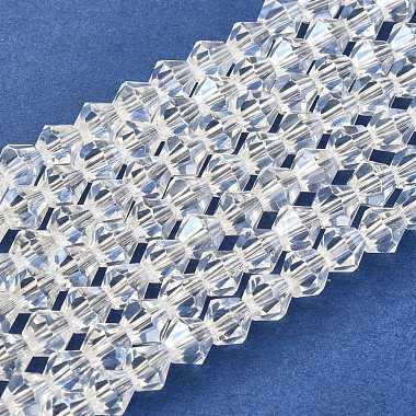 6mm Clear Bicone Electroplate Glass Beads