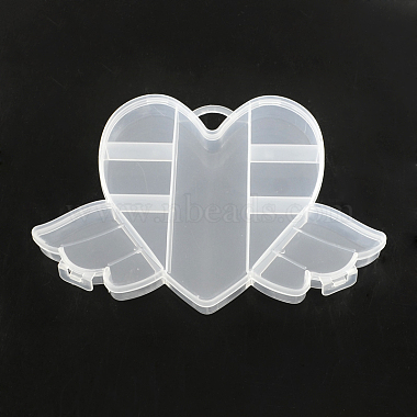Clear Heart Plastic Beads Containers