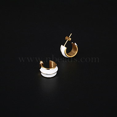 304 Stainless Steel Round Stud Earrings(KA7490)-2
