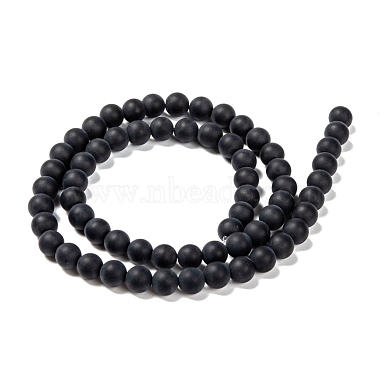Chapelets de perles en agate noire naturelle(X-G-H056-6mm)-2
